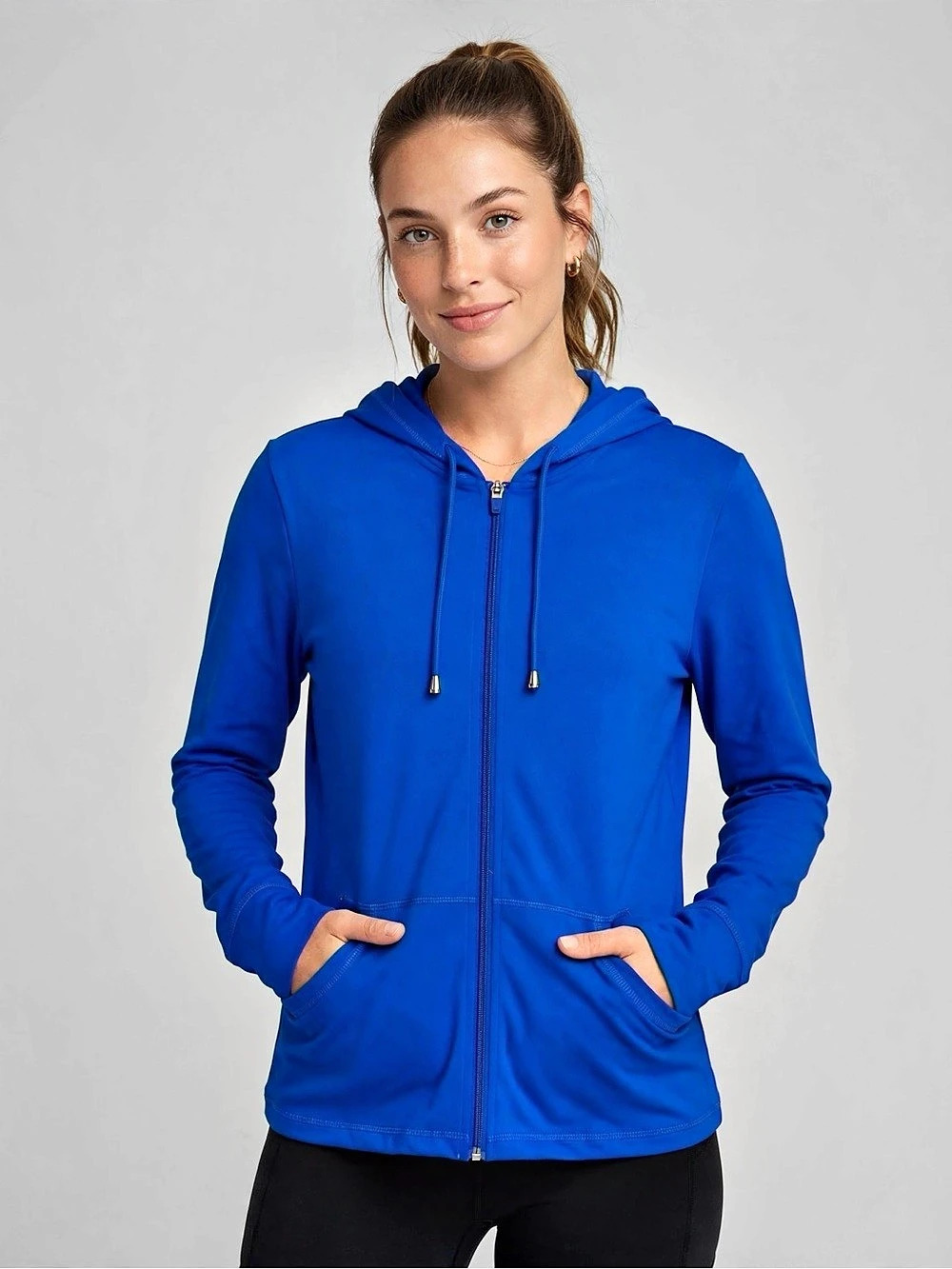 Royal Blue Zip Up Hoodie - Athletic Jacket - Sporty Y2K